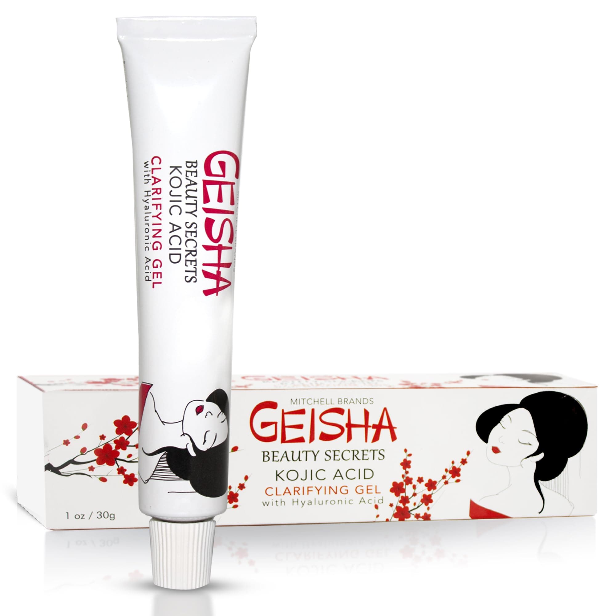 OMIC Geisha, Kojic Acid Gel - 1 fl oz / 30g – Skin Brightening, Clarifying Gel for Face, Body, Hands, Armpits – Hyaluronic Acid