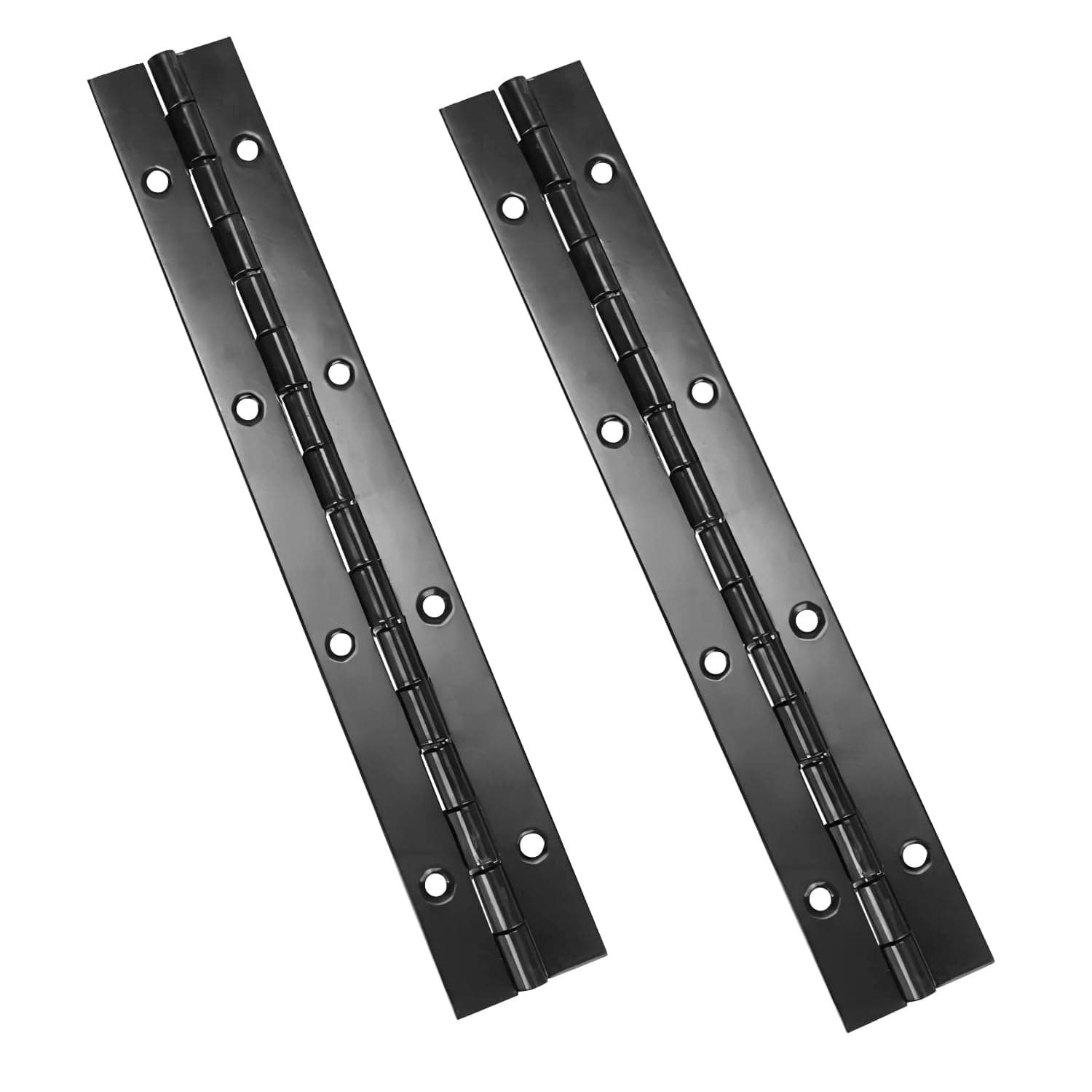 2 Pcs Hinges, 12 Inch(300mm) Stainless Steel Piano Hinge, Heavy Duty Continuous Hinge with Holes, Long Hinge for Cabinet, Pianos, Black
