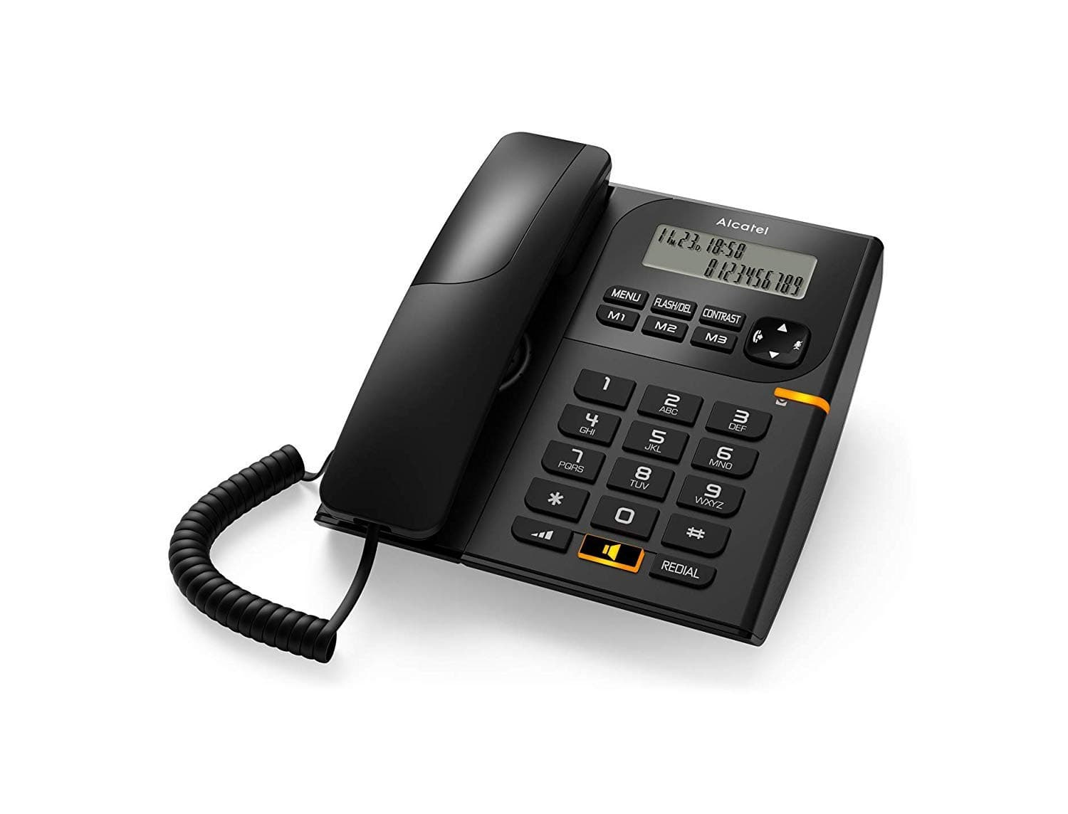 T-58 Corded Landline Phone, Landline with Caller ID and Speaker, Attractive Design (Black)