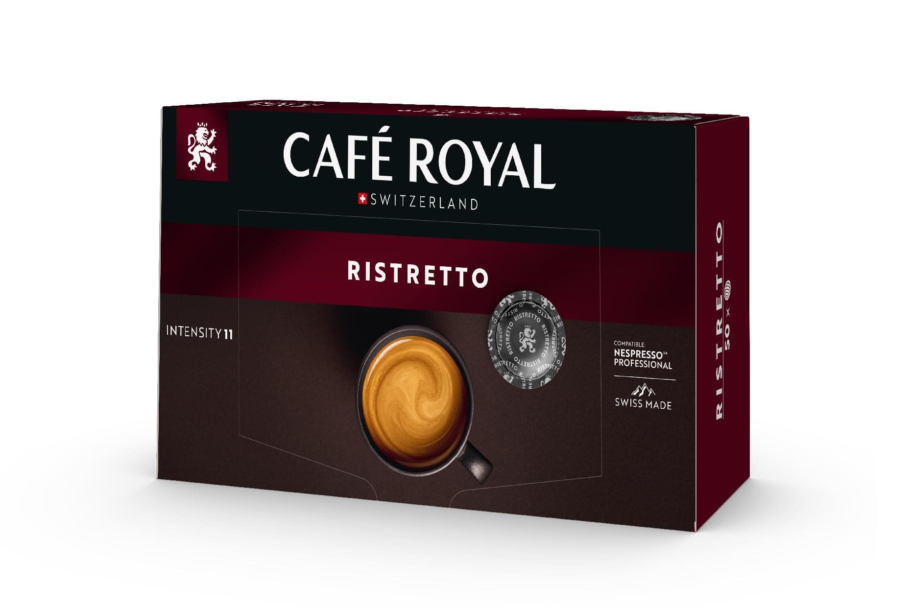 Ristretto Coffee Pads (50 Pads), Dark Roast, Intensity 11/12, 100% Arabica, Compatible with Nespresso Professional System Coffee Machines