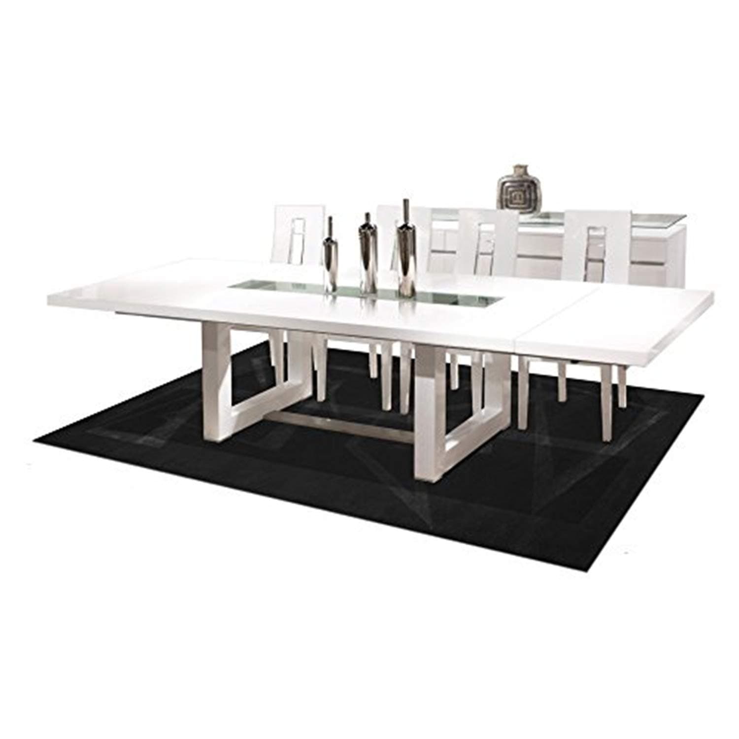 Novo Extendable White Lacquer Dining Table White Lacquer
