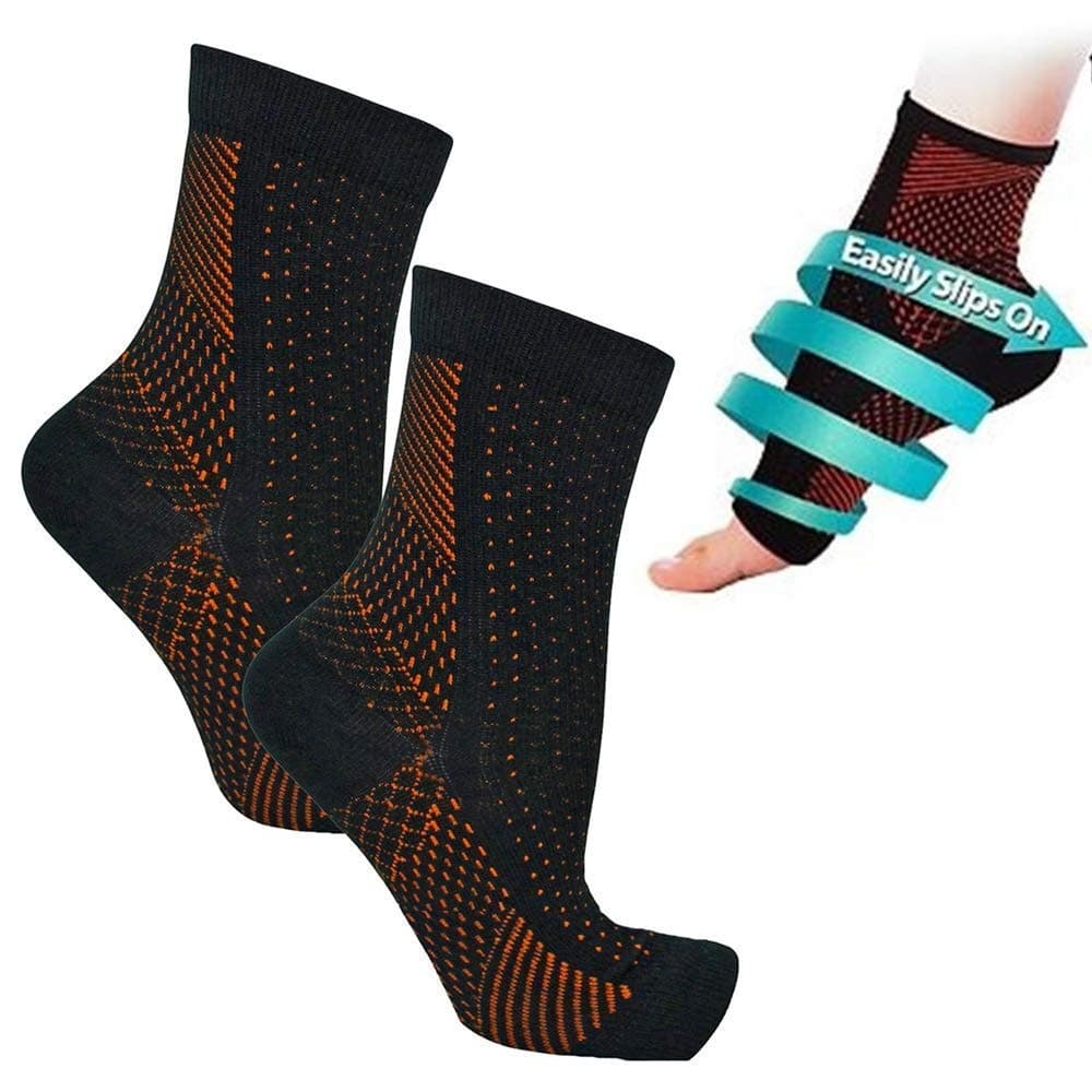 ZURU BUNCH®Anti-Fatigue Compression Foot Sleeve for Plantar Fasciitis Quick Relief from foot pain and swelling for Men and Women (1-pair)