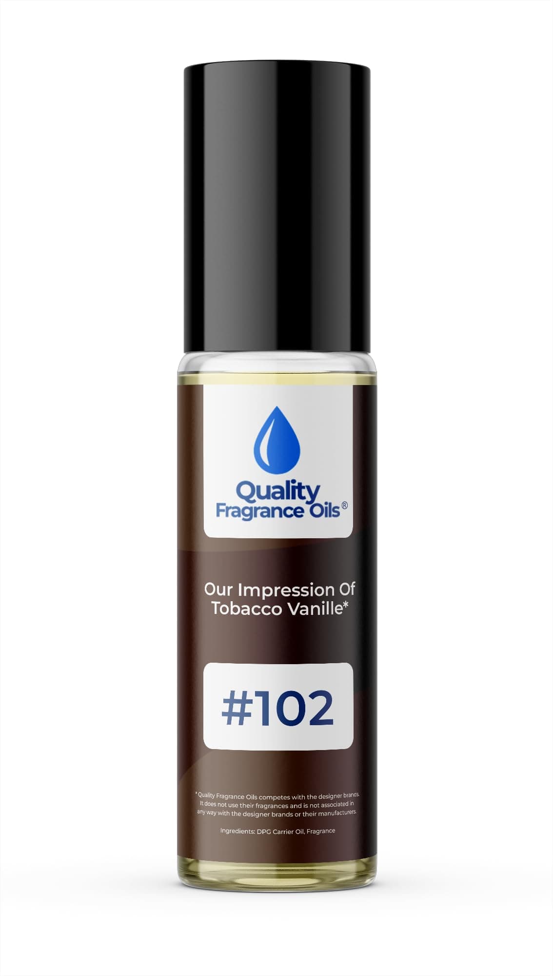 Quality Fragrance Oils' Tobacco Vanille Impression #102 | Long-Lasting Perfume Oil, Alcohol-Free, Strong Scent, 10ml Roll-On | Affordable Alternative to Designer Fragrances