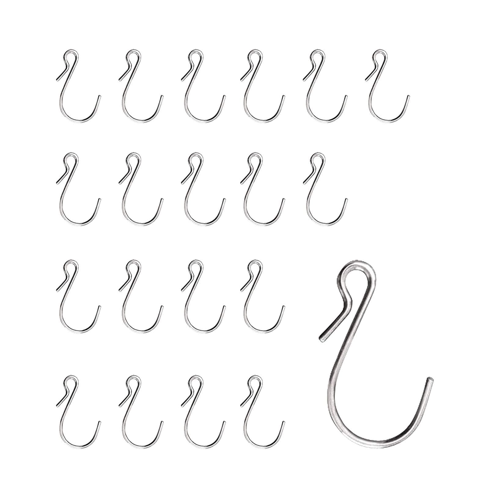 HNYYZL 20 Pack S Shaped Hooks Stainless Steel Metal Hangers Hanging Hooks for DIY Crafts, Hanging Jewelry, Key Chain, Tags, Fishing Lure, Net Equipment