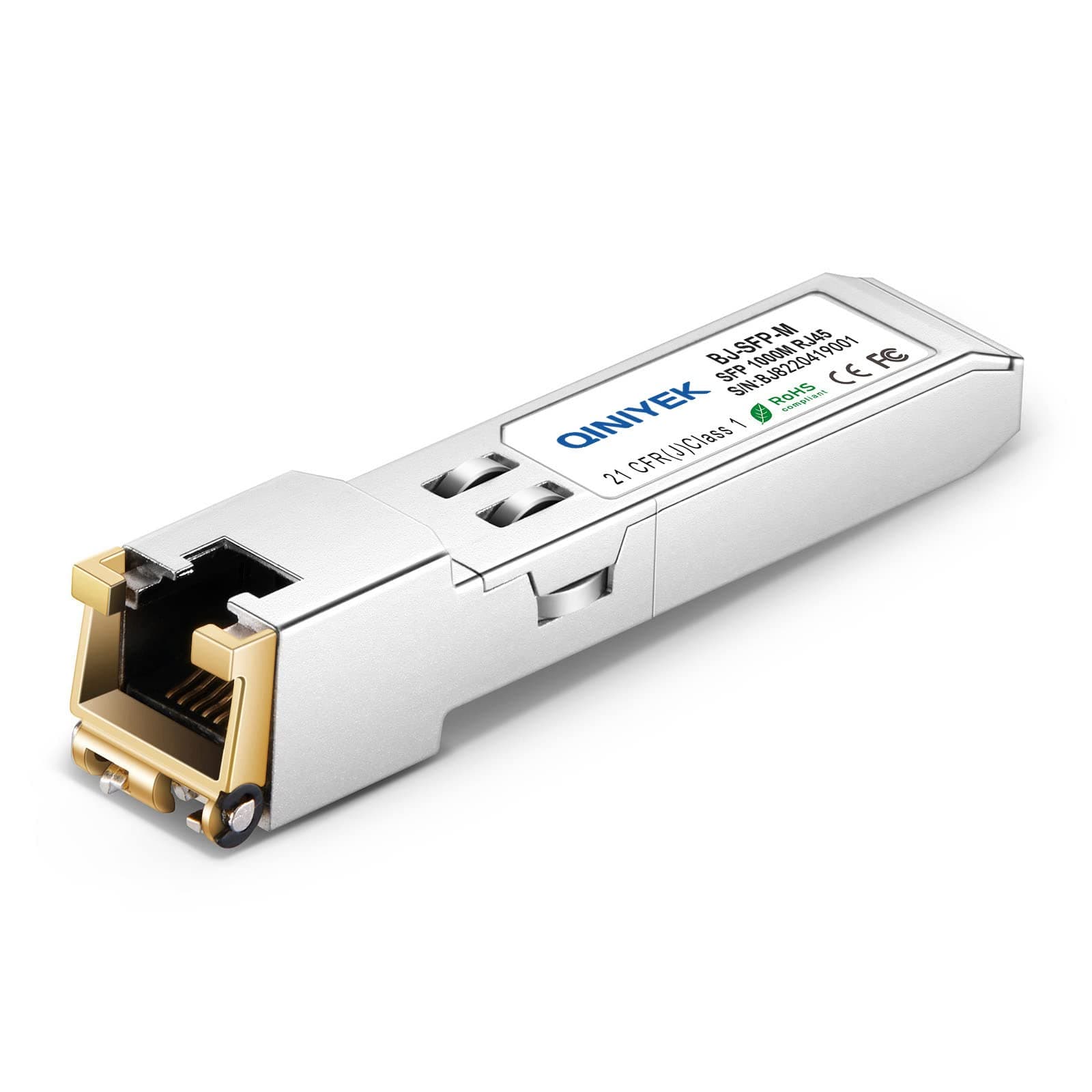 QINIYEK1.25G SFP-T, 1000BASE-T SFP to RJ45 Copper for Ubiquiti UF-RJ45-1G, Supermicro, Netgear, Broadcom and Other Open Switch,up to 100m