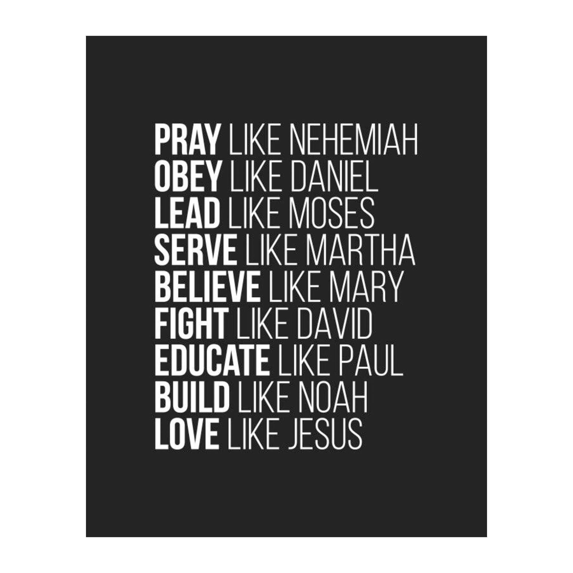 Spiritual Role Models - Christian Wall Art Print, Inspirational Bible Verse Decor for Home, Office, Church, Bedroom, Living Room, and Workspace (Unframed, 8 x 10 inches)