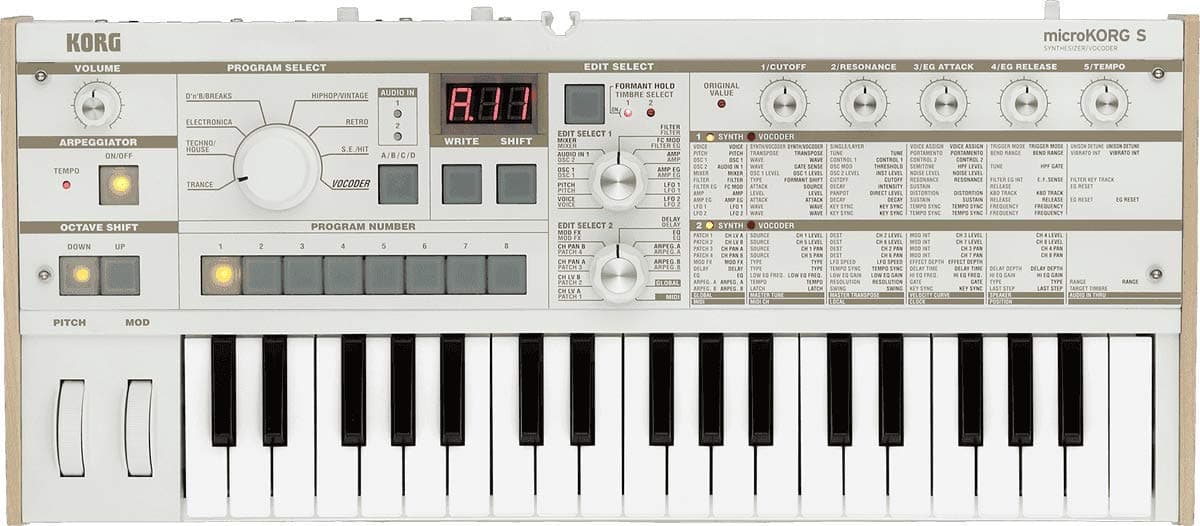 microKORG S Compact Analog Modeling Synthesizer w/ Vocoder Mini Mic and built-in Stereo Speaker System