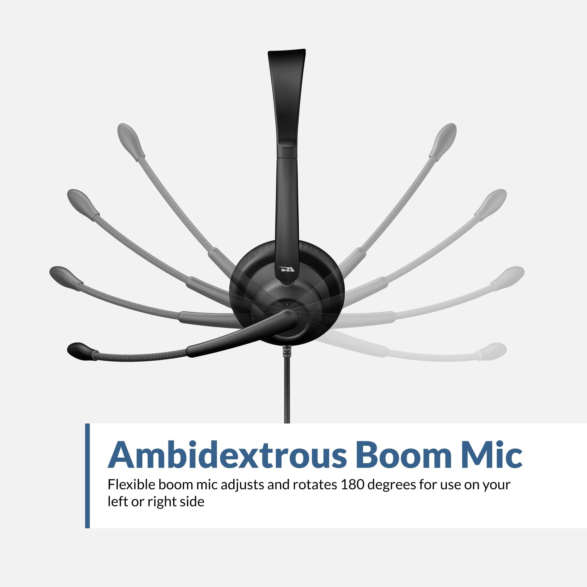 Cyber Acoustics Stereo USB Headset with ENC (AC-204ENC) – Environmental Noise Cancelation, Audio for Calls & Music, in-Line Control Module, Perfect for Call Center, Classroom, Home