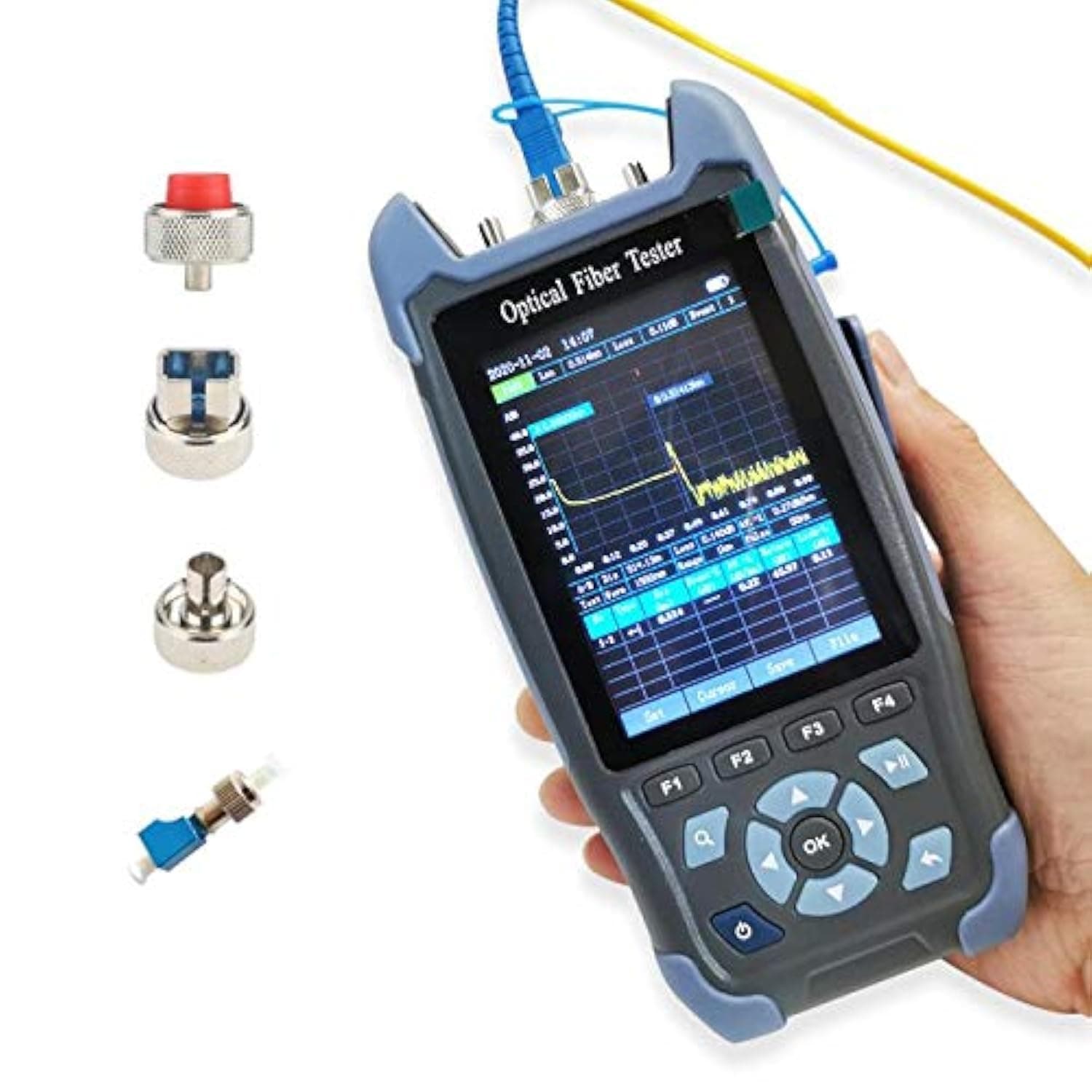 Mini-Pro 1310/1550nm SM OTDR Mulit-Function Tester Built in OPM/OLS / RJ45 Test/VFL Test Rang 5m-60Km Dynamic Range 24dB/22dB Connector UPC with FC/APC-FC/UPC-SX (YD-3000-UPC)