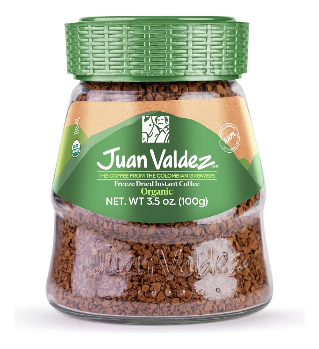 Juan Valdez Organic Freeze Dried Coffee, Classic Flavor 3.5 OZ - 100% Colombian Coffee USDA Organic Certified