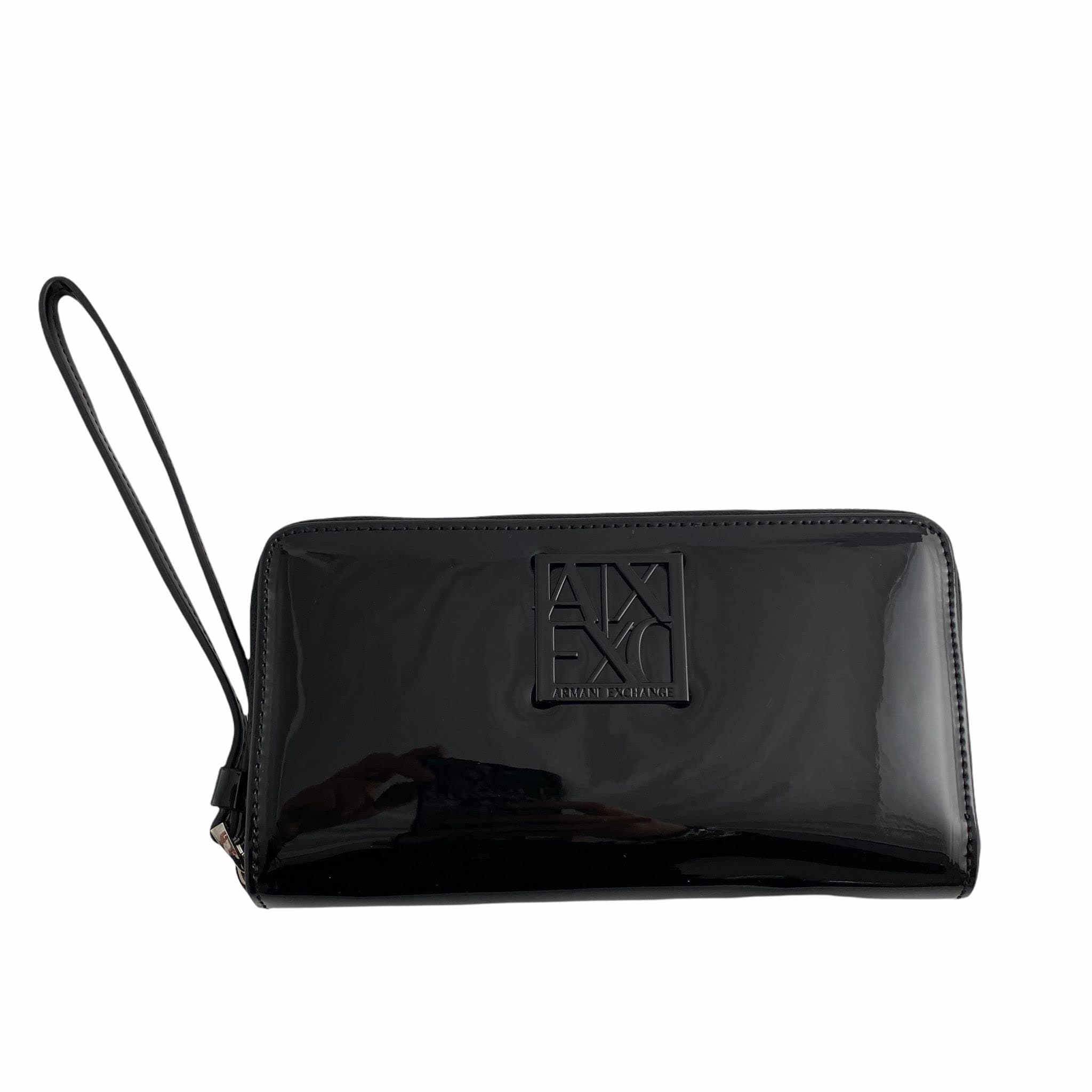 Armani Exchange Women's Susi Zip Around Wallet in Patent Eco Leather Travel Accessory Envelope Card Holder