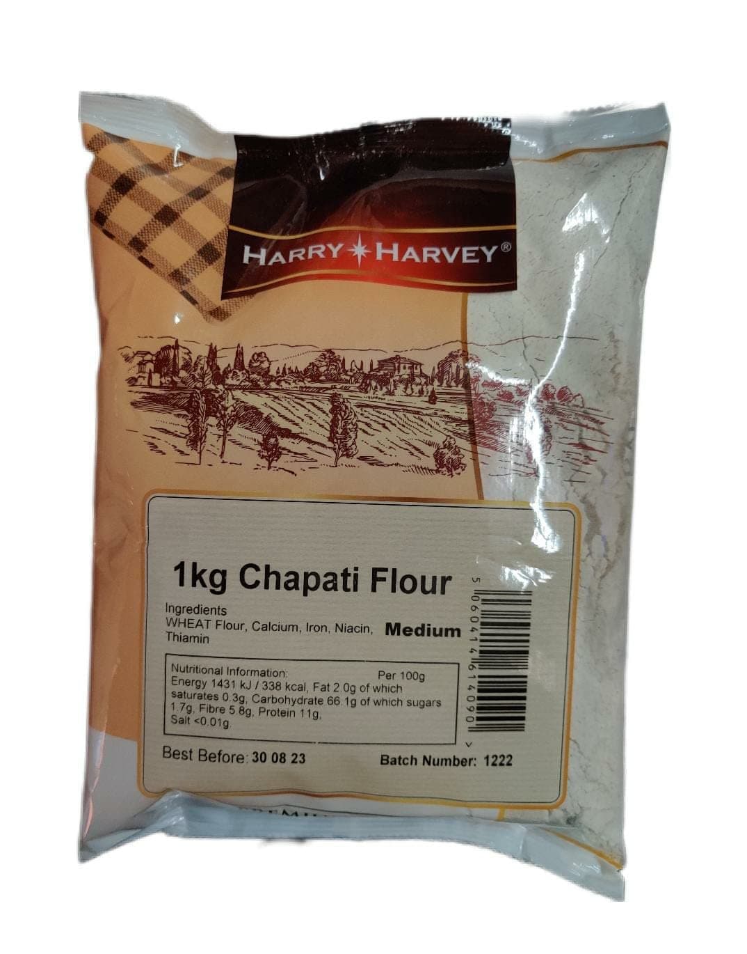 Harry Harvey Chapati Flour 1 kg | Medium Atta/Roti Flour for Soft Chapatis, Paratha & Naan | Pure Wheat Flat Bread Flour | Cook at Home Indian-Pakistani Style Flat Breads