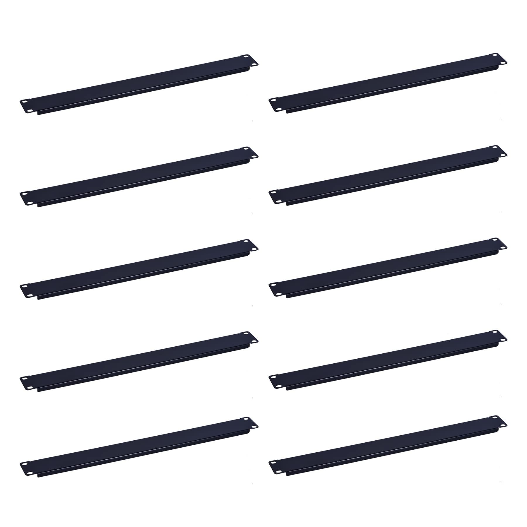 RackPath 1U Blank Rack Mount Panel Spacer (10 Pack) for 19in Server Rack Enclosure or Network Cabinet (00600623)