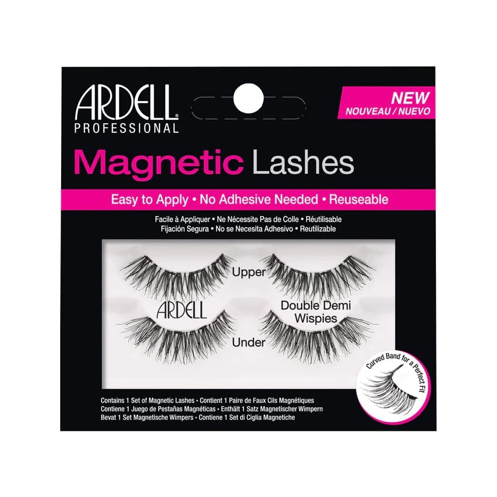 Ardell Professional Magnetic Lashes, Double Demi Wispies, Real Human Hair, For Natural Look, Pre Curved Band #67952