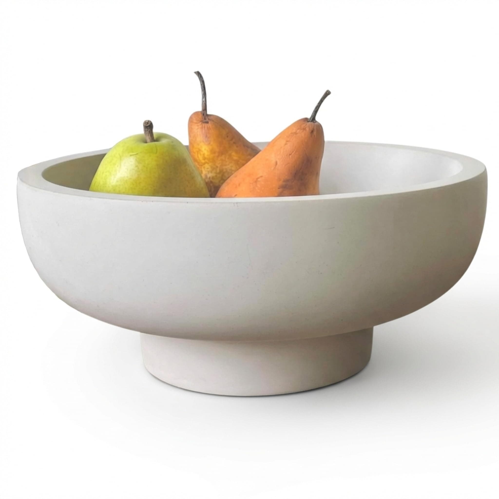 OAKOA Concrete Fruit Bowl for Kitchen Counter - Large Decorative Bowls for Home Decor - Modern Key Bowl for Entryway Table - Pedestal Bowl for Keys
