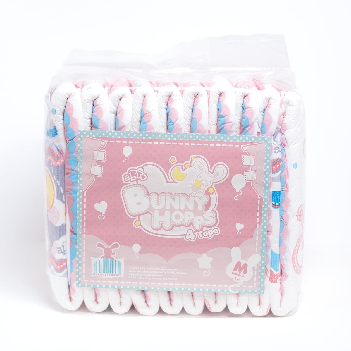 AB UniverseABU BunnyHopps 4-Tape Adult Diapers - Pack of 10 (Extrra-Large)