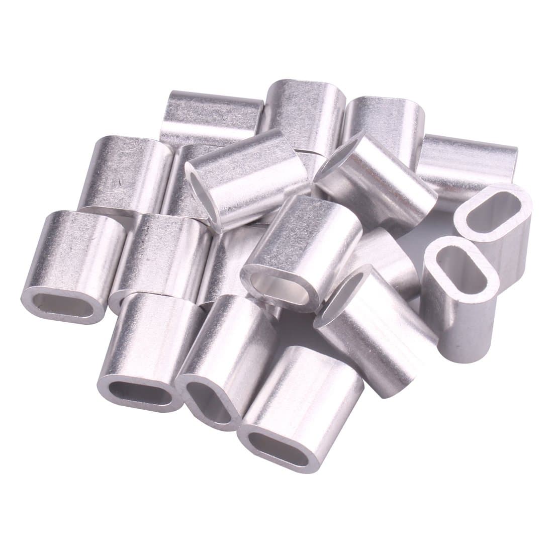 5/16" Wire Rope Aluminum Sleeve Wire Rope Aluminum Sleeves Clip Fittings Cable Crimps Set of 20 by Copapa