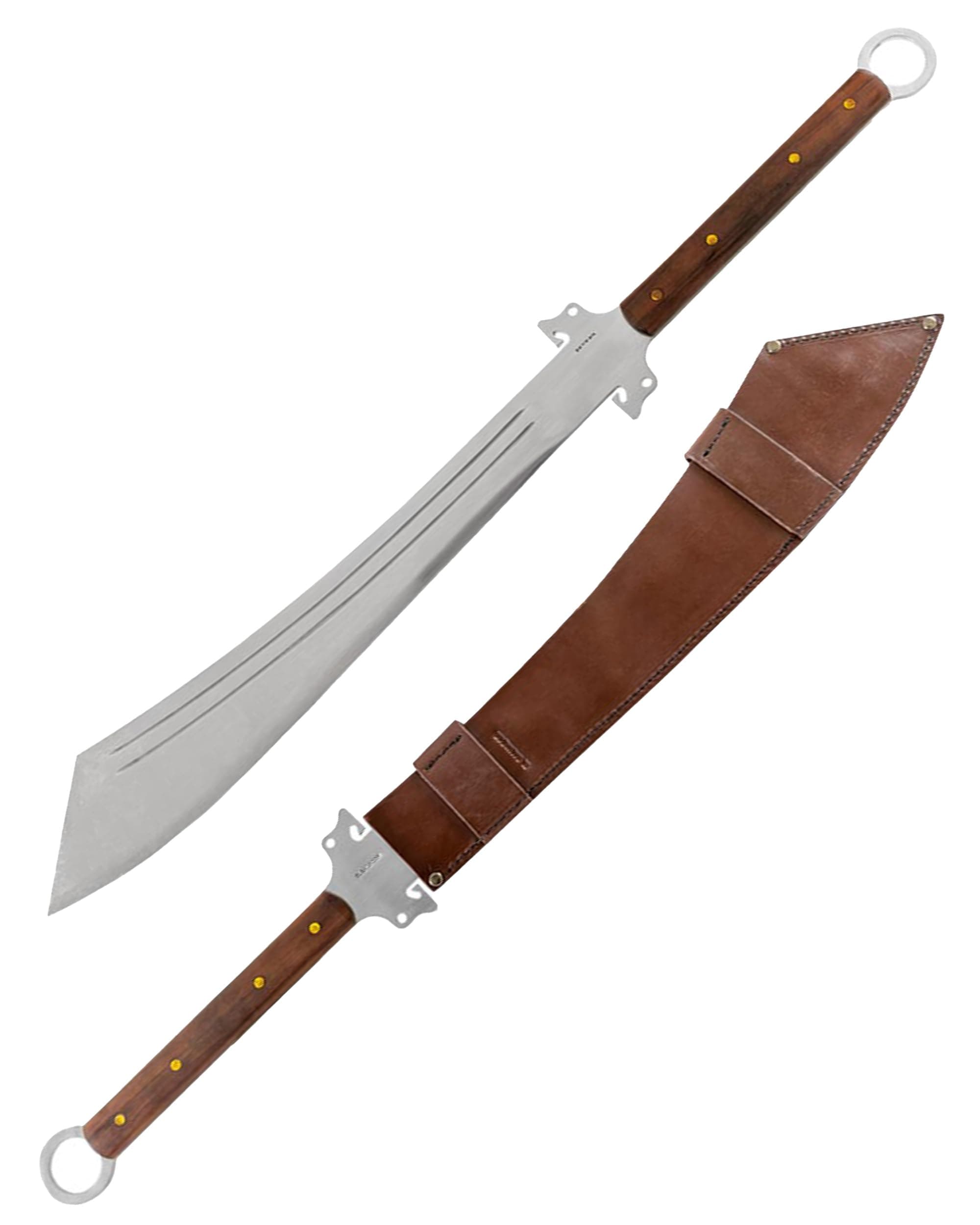 Condor Tool & Knife Dynasty Dadao Sword | 1075 High Carbon Steel Martial Arts Sword with a Walnut Handle | 6mm Thick with Handcrafted Welted Leather Sheath | 21.3in Blade | 51.2oz