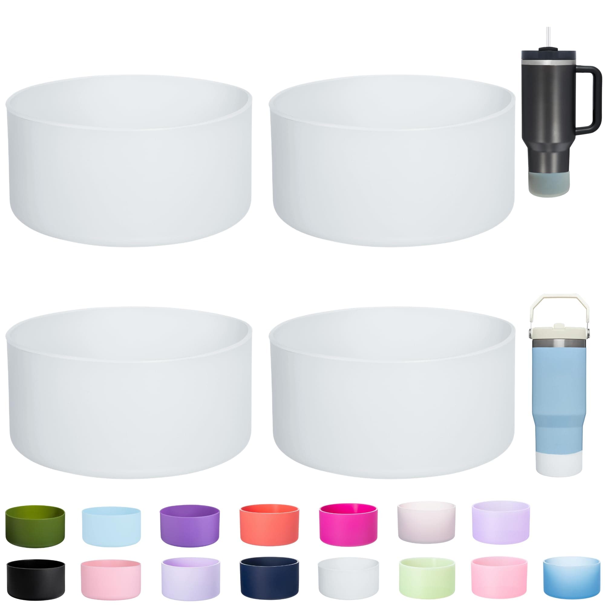 LONPARRY2-Pack Silicone Boot for Stanley 40 30 oz Quencher Adventure Tumbler, Bottom Boot for Stanley IceFlow Flip 30 20 oz, Stanley Cup Protector Sleeve Cover Boots for Stanley 40 30 oz with Handle