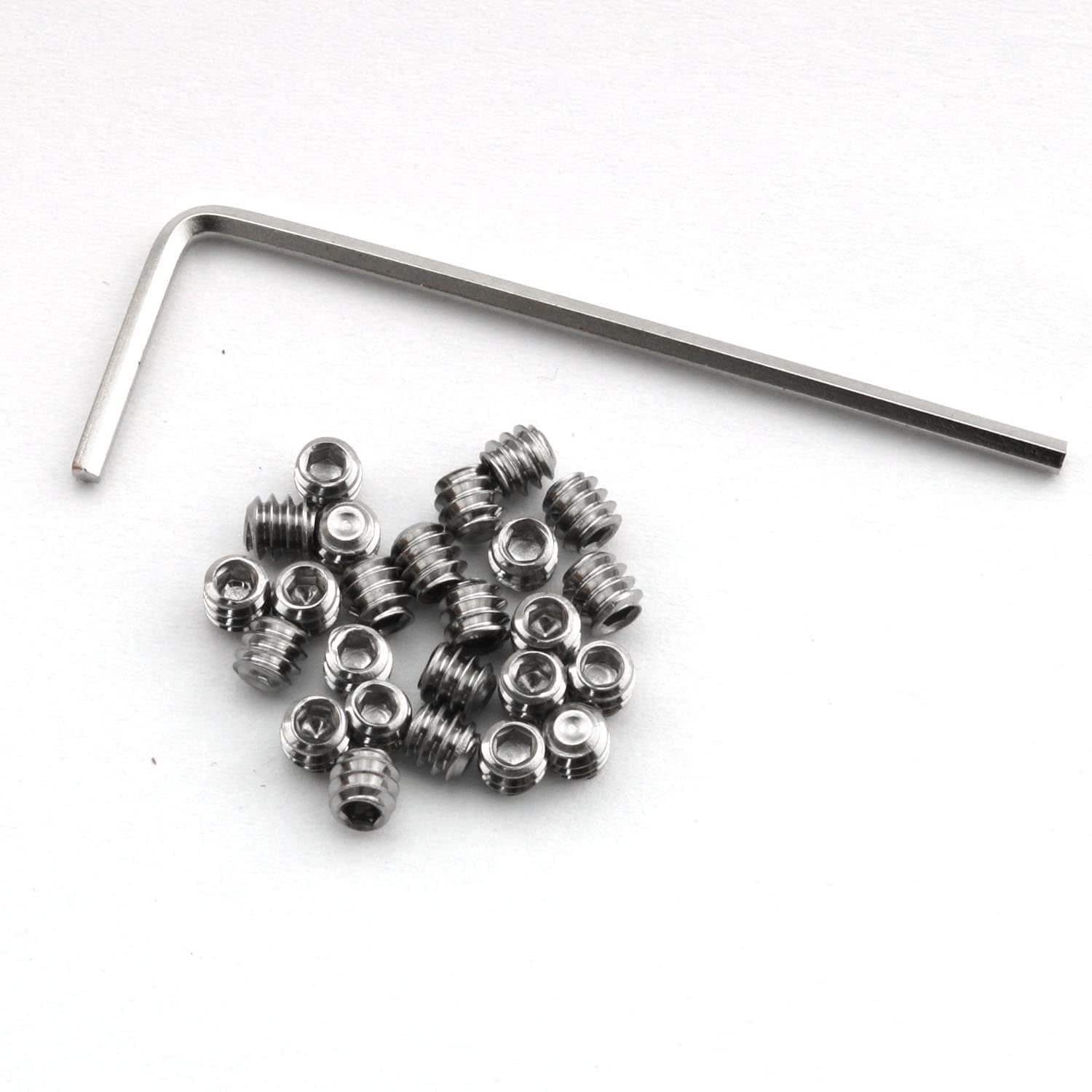 25pcs 6-32 x 1/8" Stainless Steel Allen Head Hex Hexagon Socket Set Screws Cup Point with Hex Key Wrench