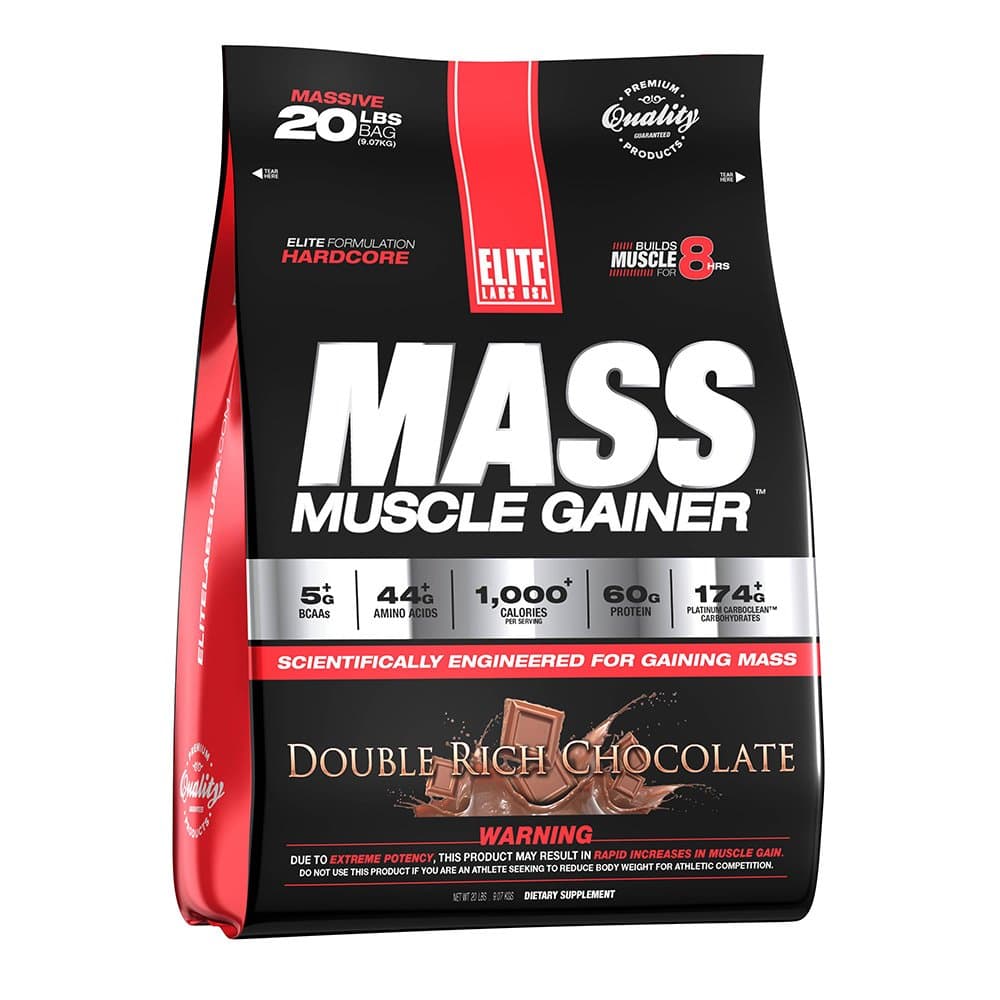 Elite Labs USA Mass Muscle Gainer Double Rich Chocolate 20 LBS