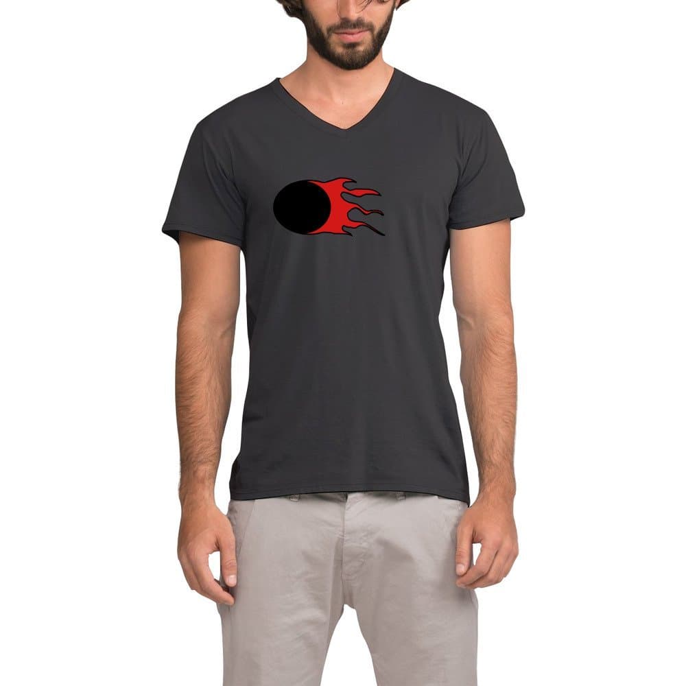 Men's V Neck Fussball Mit Feuer3 Vintage Personalized Printed T Shirts