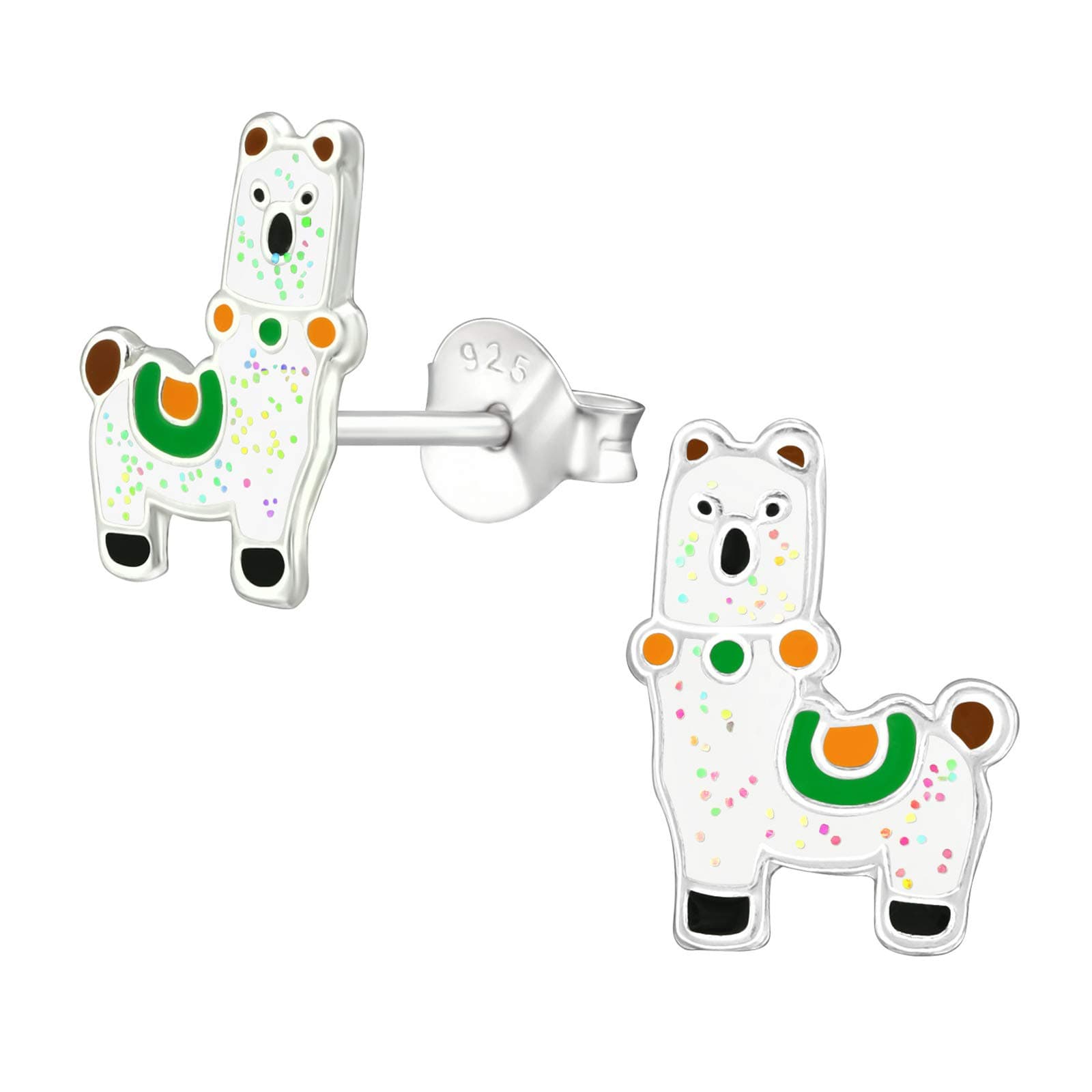 MONKIMAUGirls' alpaca stud earrings made of 925 sterling silver