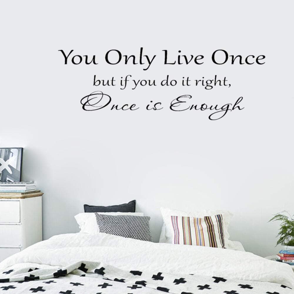 Lijome 82Cmx28. 8Cm You Only Live Once Decoration Decal Pvc Wall Sticker