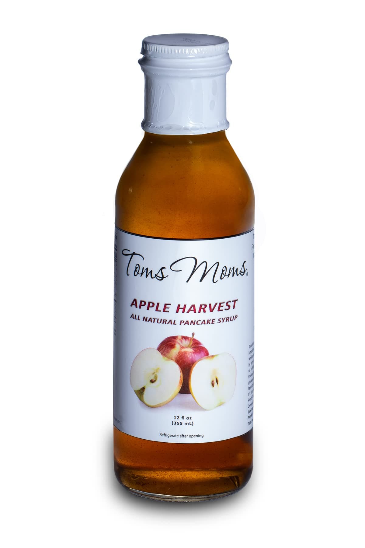 Toms Moms Apple Harvest Pancake Syrup | All Natural Syrup | 12 Fl Oz | Made in Virginia, USA | Syrup for Pancakes, Oatmeal, Drinks, & More