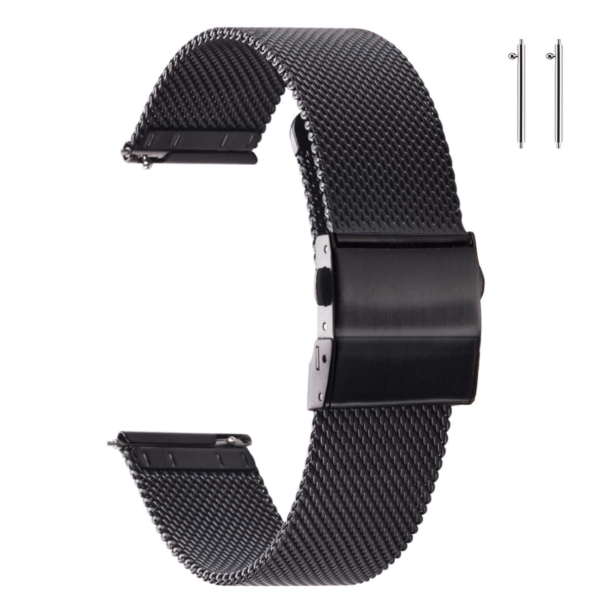 EACHE Stainless Steel Mesh Watch Band for Men Women, Quick Release Mesh Watch Straps 12mm 14mm 16mm 18mm 20mm 22mm
