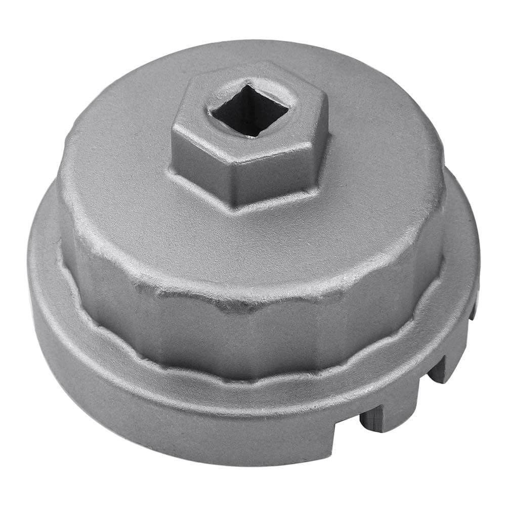 Heavy Duty Steel Oil Filter Wrench for Toyota,Lexus,RAV4,Camry,Tundra, Highlander, Sienna and More-Cup Style Oil Filter Cap Removal Socket Tool for 2.5-5.7L Engine with 64mm Cartridge Style Oil Filter
