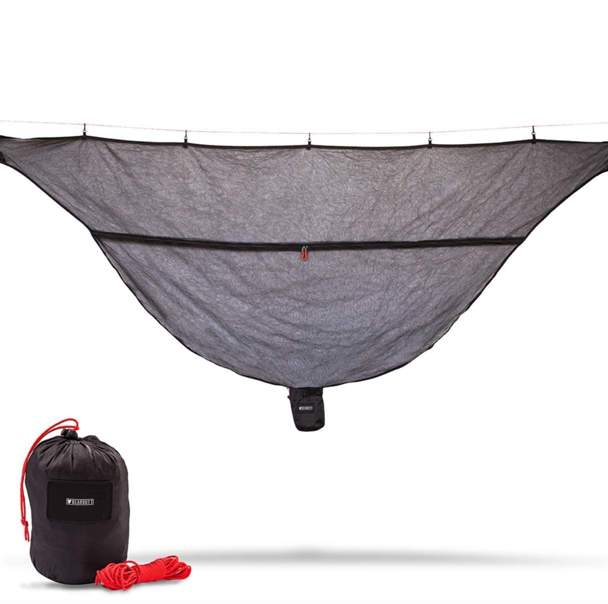 Bear Butt Hammock Bug Net - Exclusive Polyester Mesh for 360 Protection - Dual Sided Diagonal Zipper For Easy Access - Start Up Company