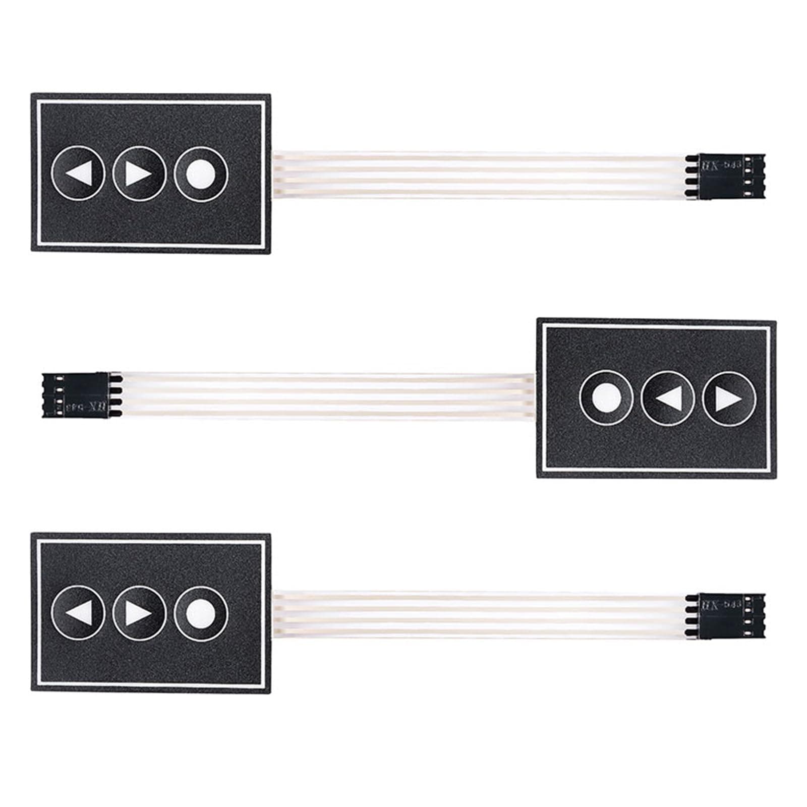 3Pcs 1x3 Matrix Membrane Switch 3Key Membrane Switch Keypad Keyboard PVC PET Control Panel Switch 36*55mm 4Pin DIY Accessory for Arduino