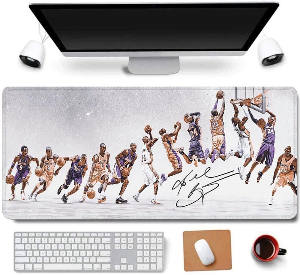 31.5x11.8 Inch Cool Legend Black Mamba Kobe Non-Slip Rubber Extended Large Gaming Mouse Pad with Stitched Edges Computer Keyboard Mouse Mat PC Accessories XL