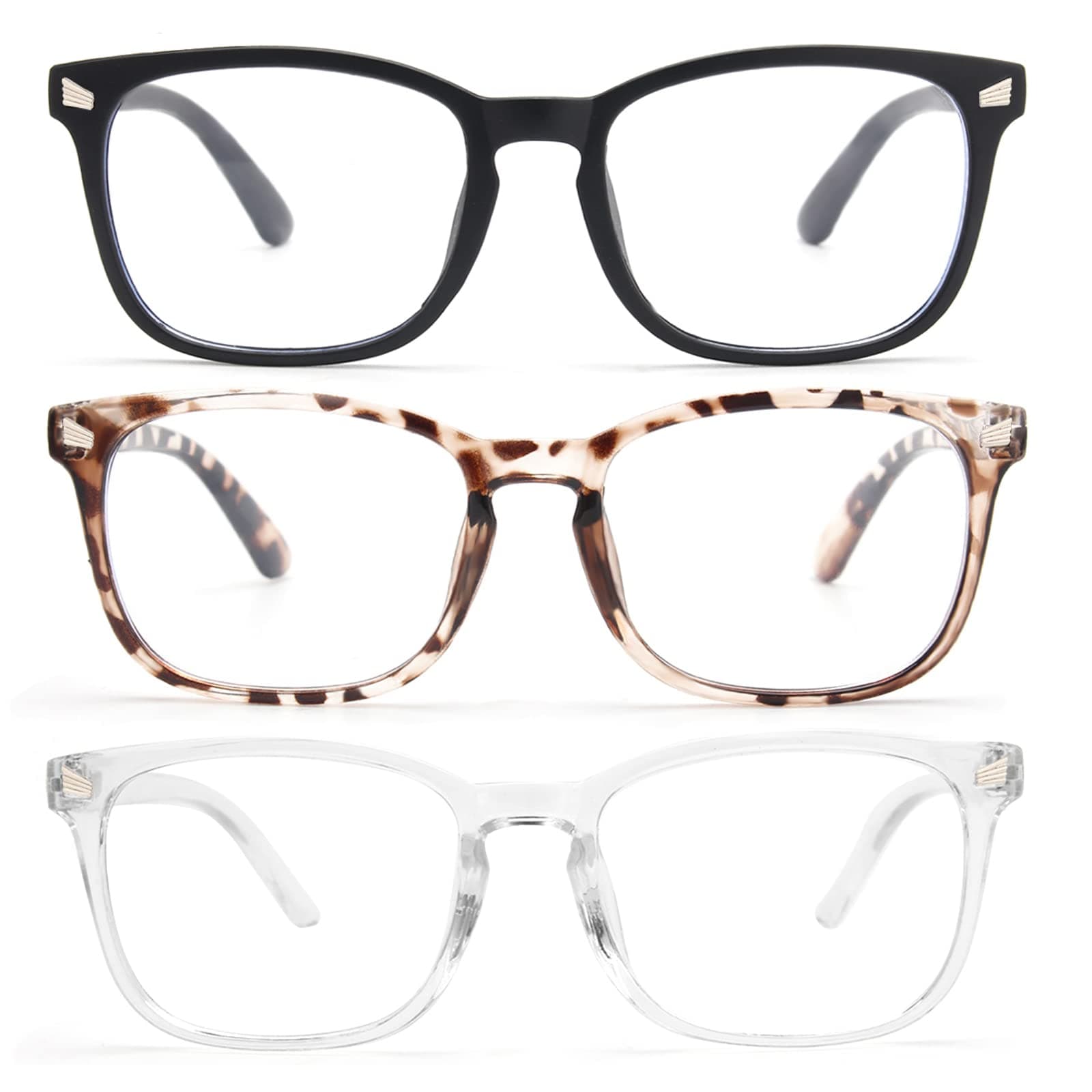 CCVOO 5 Pack Reading Glasses Blue Light Blocking Women/Men, Anti UV Ray /Glare Readers Fashion Eyeglasses with Spring Hinge