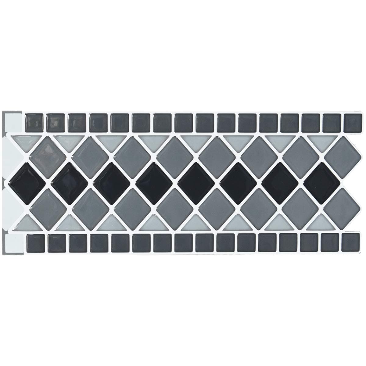 Peel and Stick Backsplash Decortaive Tile Stickers Waist Line Retro Mosaic Wall Sticker Kitchen Cabinet Toilet Border, 12.4x5 inches (10 Sheets)