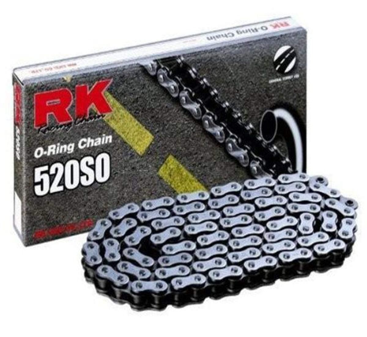 RK Racing Chain 520-SO-64 (520 Series) Steel 64 Link Traditional Street and Off-Road O-Ring Chain with Connecting Link