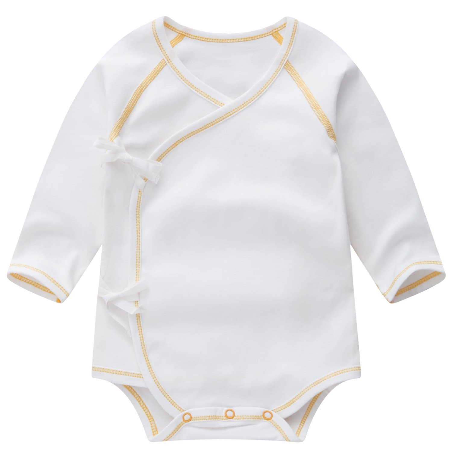 Vserm Baby Bodysuit Long-Sleeve Unisex Infant Onesies 1-Pack Drawstring Toddler Clothes