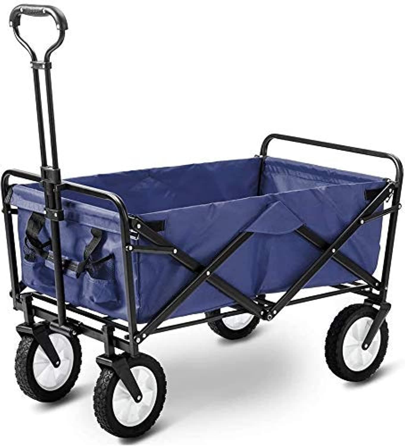 COOLBABY Heavy Duty Folding Truck Multi-Functional Outdoor Camping Garden Cart With Universal Wheels And Adjustable Handles DBLUE GWC-DBL