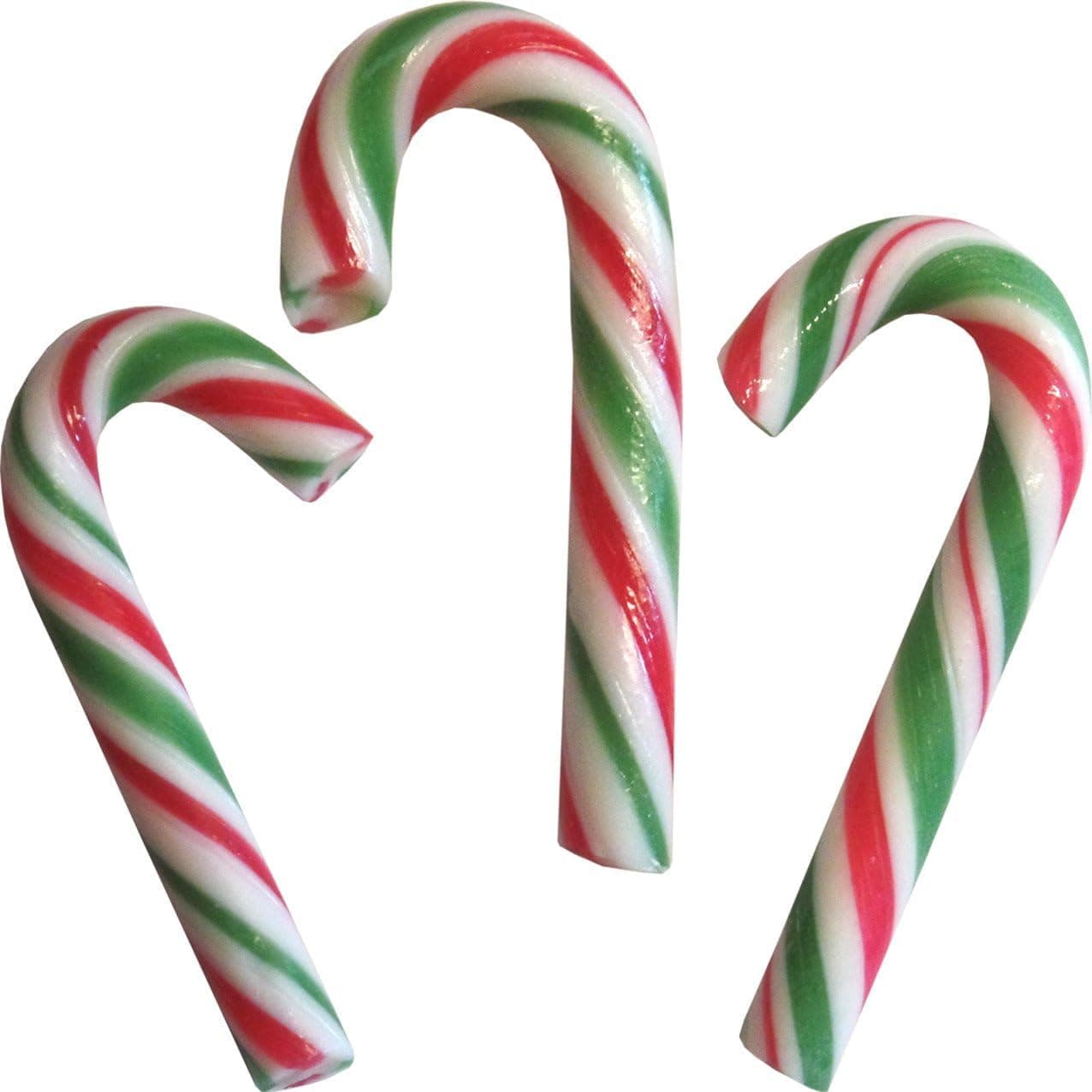 50 Mini Candy Canes Christmas Sweets (Mint Flavoured) - Red, White and Green Stripes