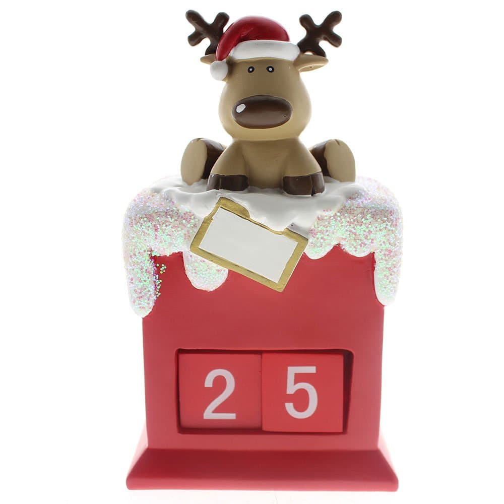 SMYER Christmas Countdown,Countdown to Christmas Reindeer Calendar Good for Christmas Decoration,Made of Resin