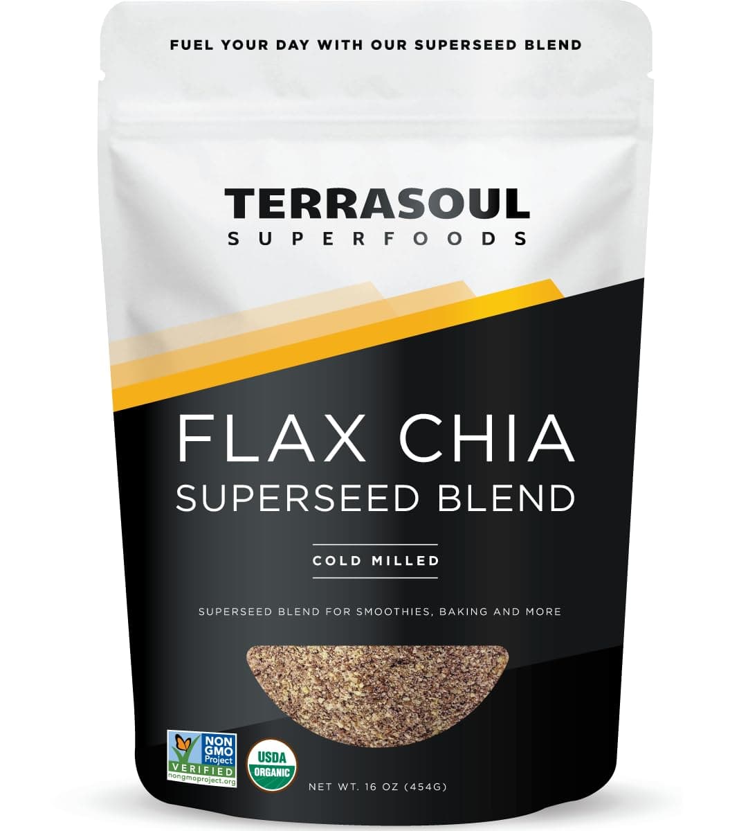 Terrasoul Superfoods Organic Flax Chia Blend, 16 oz - Superseed Boost for Energy & Wellness