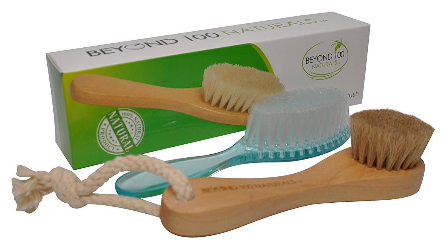 Best Dry Skin Face Brush with Natural Bristles and Wet Face Brush Set to Exfoliate and Detox for Healthy & Beautiful Skin - Improve Circulation - Perfect Gift - Buy Now