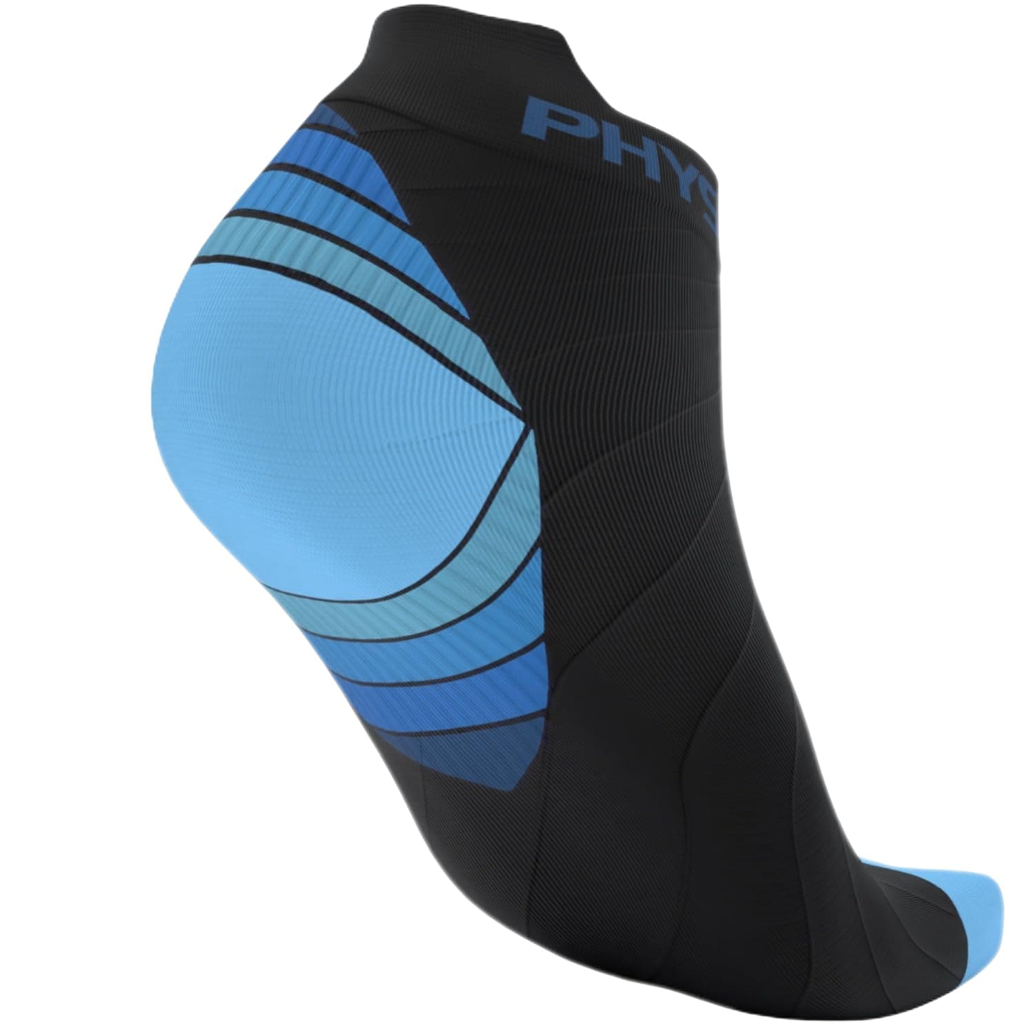 Compression Running Socks for Men & Women Plantar Fasciitis - 2PAIR BLK BLU L/XL