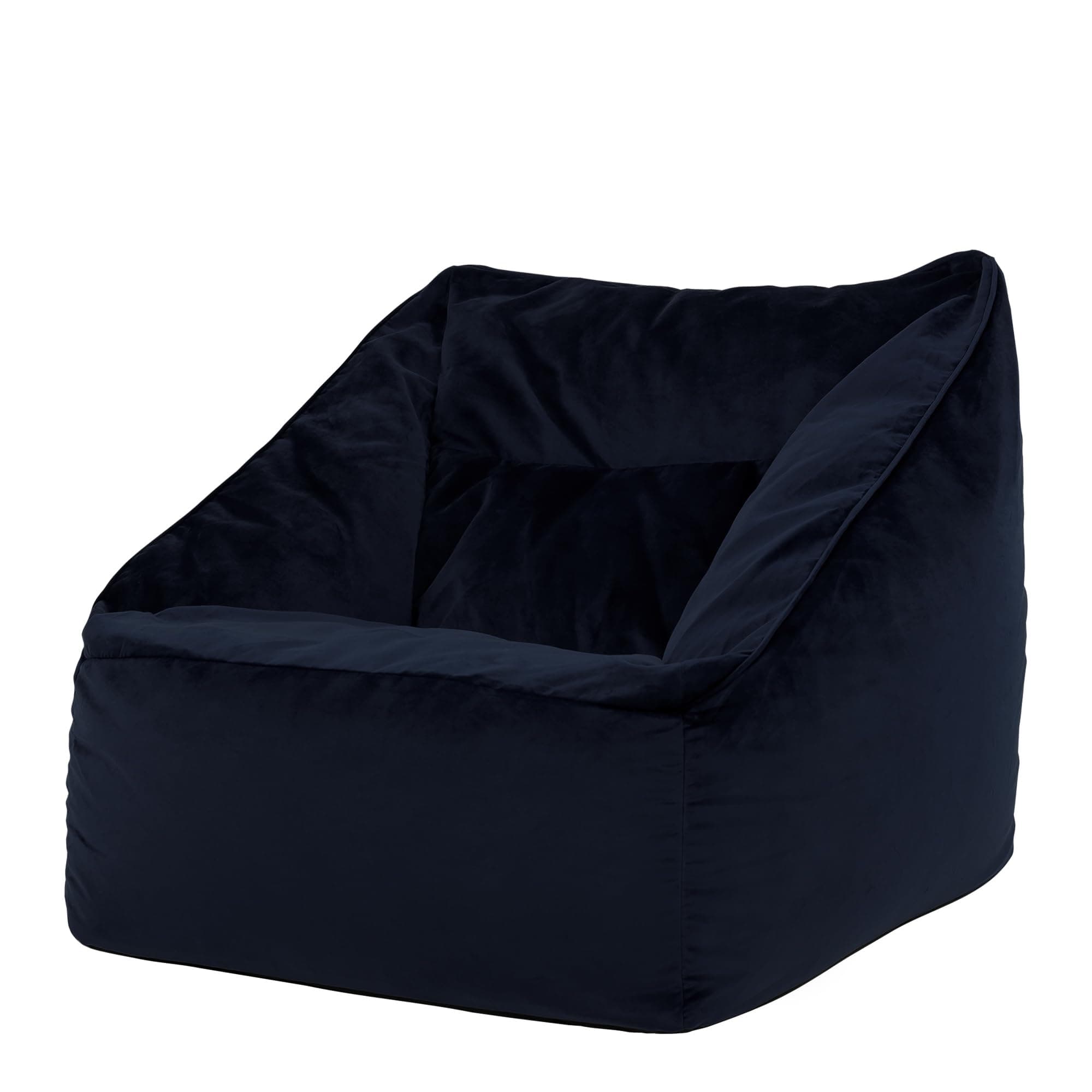 icon Natalia Velvet Bean Bag Chair, Midnight Blue, Large Adult Bean Bag with Filling Included, Accent Chair, Armchair, Living Room Furniture, Bedroom Furniture