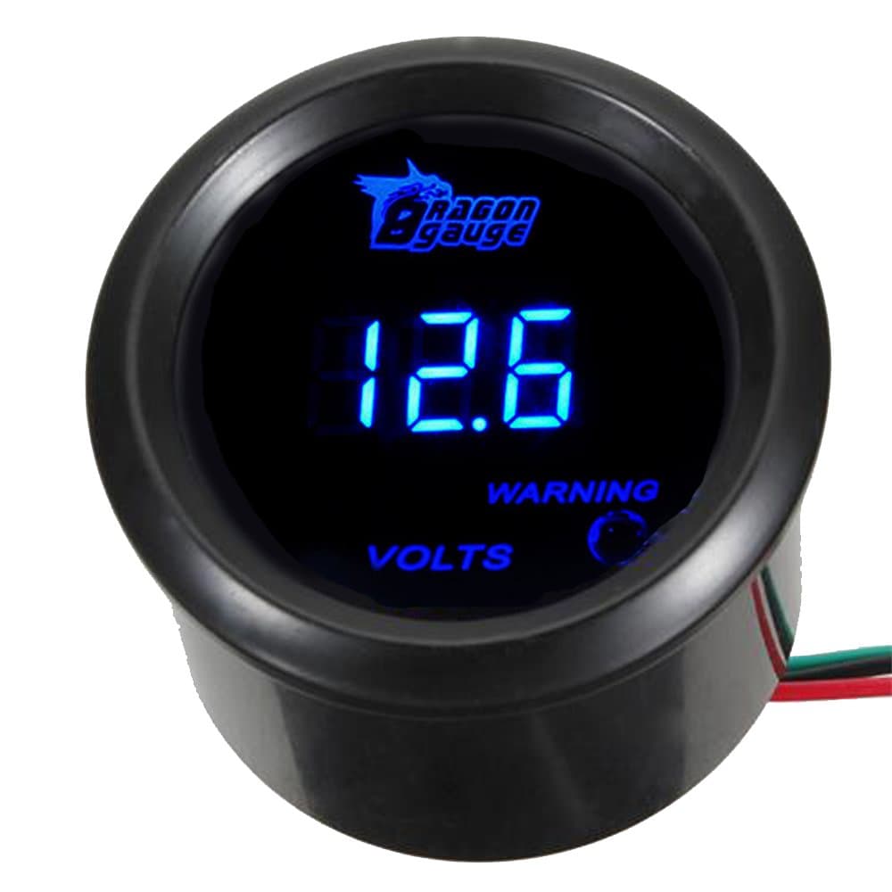 ESUPPORT Car 2" 52mm Digital Volt Voltage Gauge Blue LED