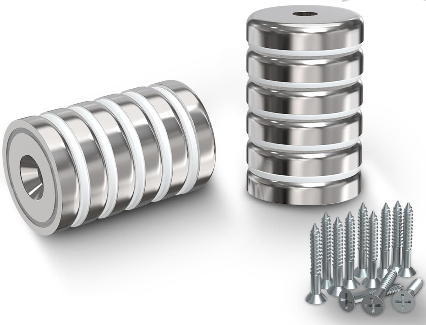 Neodymium Cup Magnet 1.26" Countersunk Permanent Magnet, Steel Plates, adhesives, and Screws. The World’s Strongest & Most Powerful Rare Earth Magnets with Screws (12)