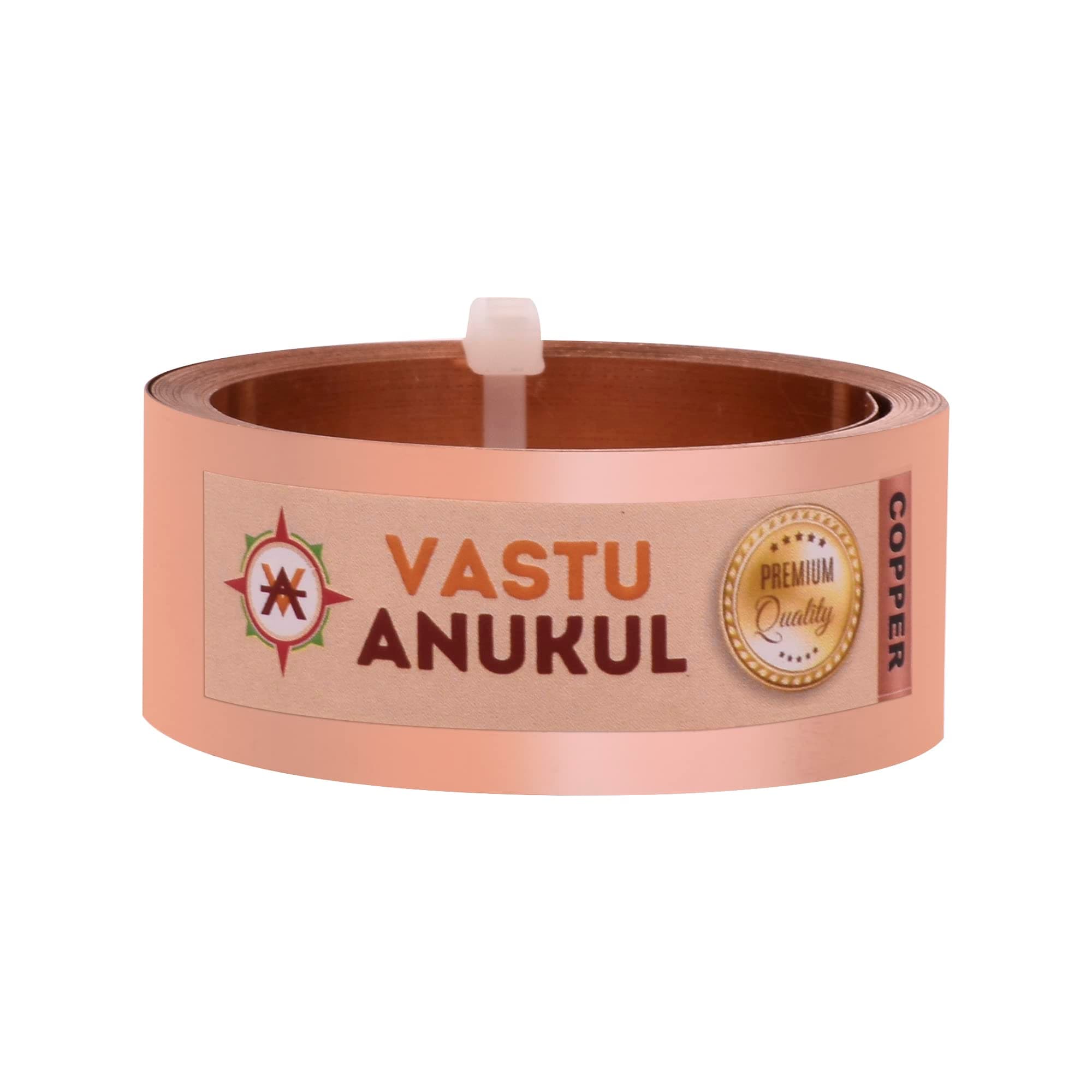 Premium Metal Vastu Strips Copper (Size L 10.2 Feet x W1 inch/25mm x 0.2 mm Gauge Thickness Vastu Remedies for Entrance, Toilet Correction and Zone Balancing (Copper)