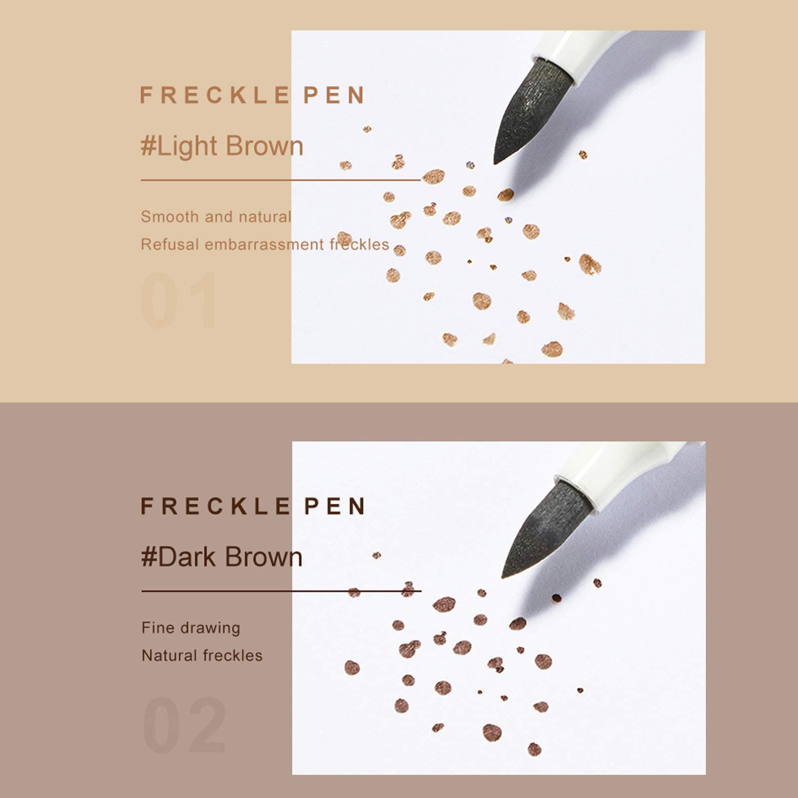 Marine Forest Freckle Pen 2 Colors Waterproof Lasting Natural Like Face Freckle Makeup Pen 2 Pcs 0.17 Fl Oz