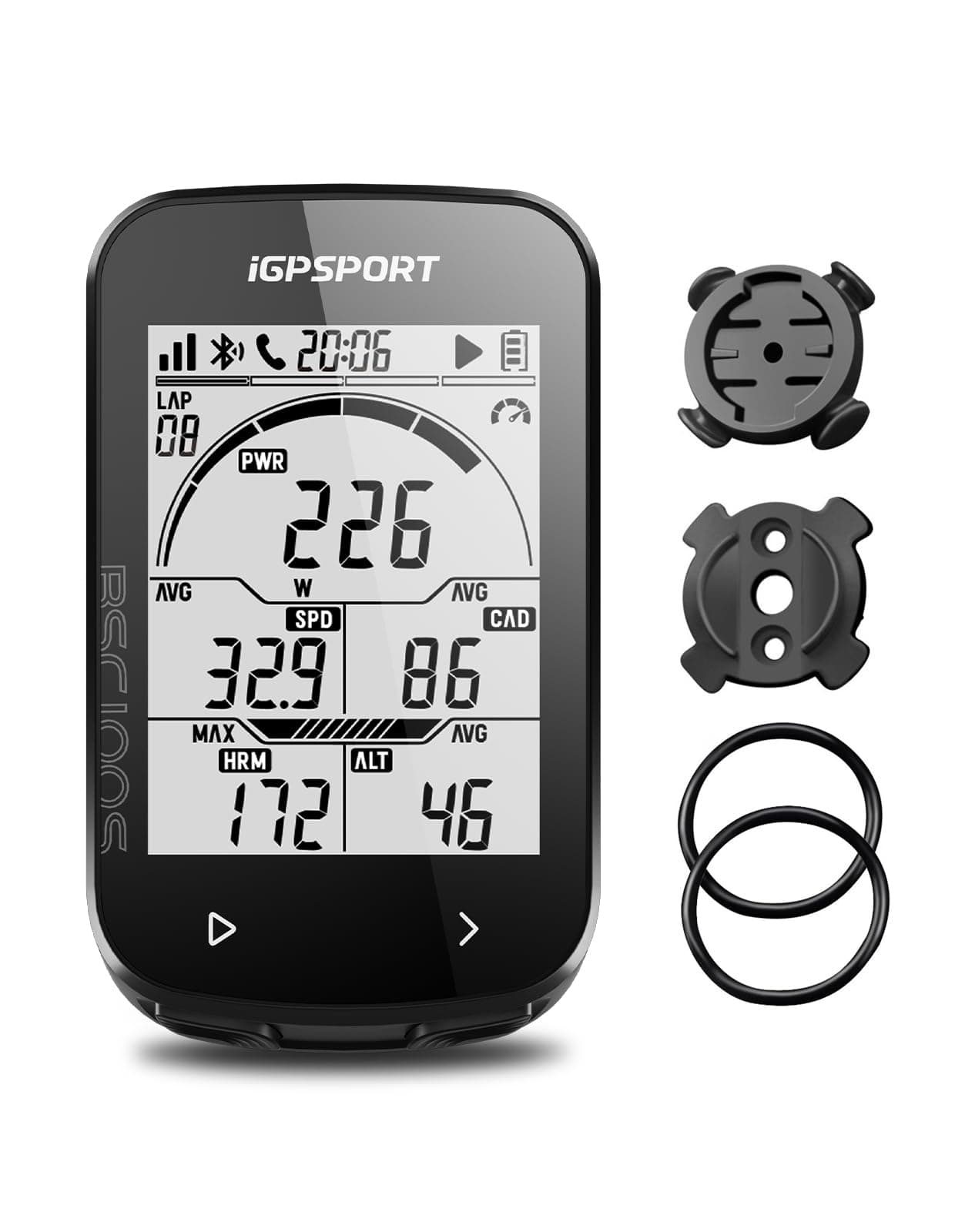 BSC100S GPS Bike Computer Wireless, 2.6 inch LCD Display 40H Rechargeable Waterproof Cycling Computer (BSC100S)